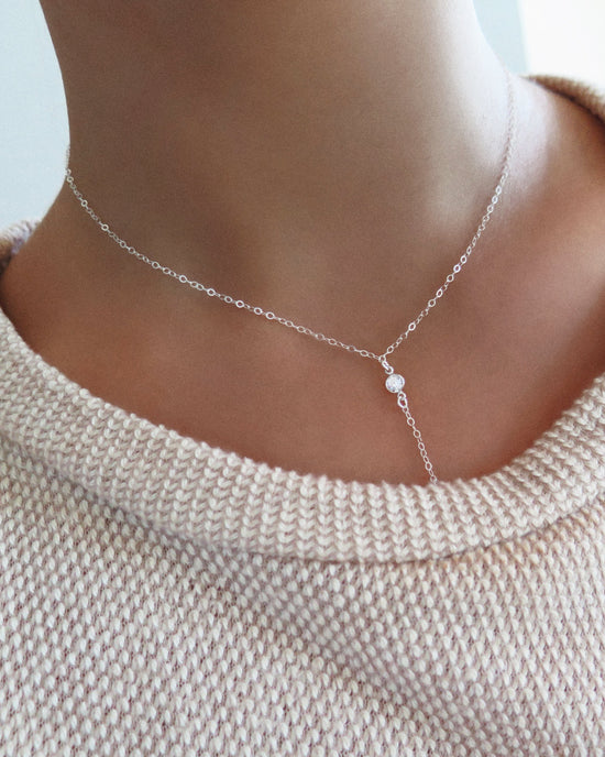 CZ DROP NECKLACE Sterling Silver The Littl A 119.99 A 164.99