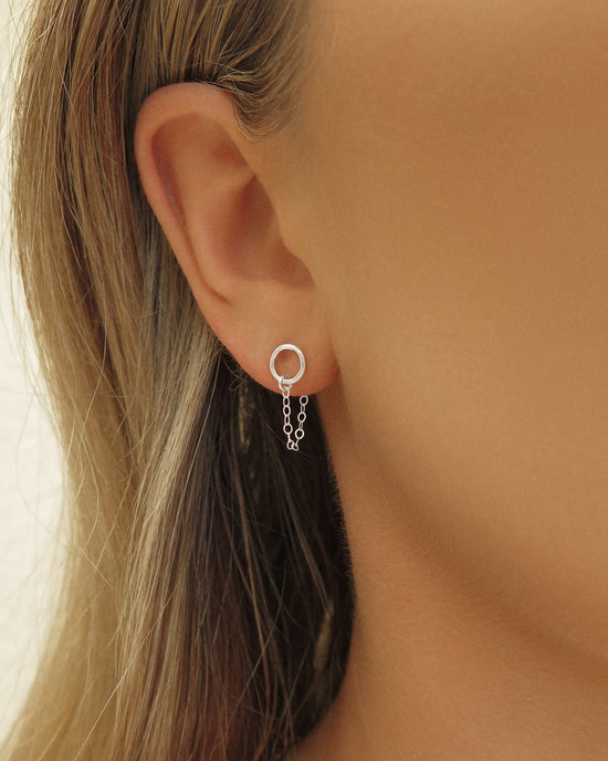 Circle chain earrings deals