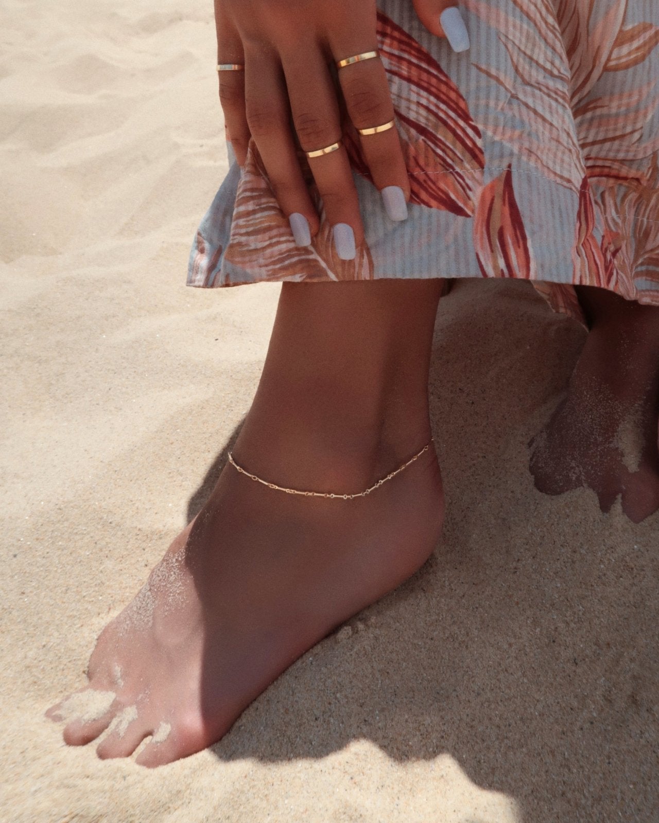BAR CHAIN ANKLET - The Littl - 14k Yellow Gold Fill -