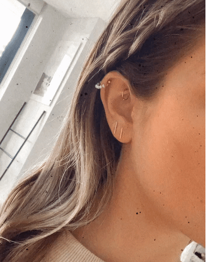 Bar Stud Earrings - 14k Rose Gold-Filled - Hypoallergenic & Waterproof | The Littl