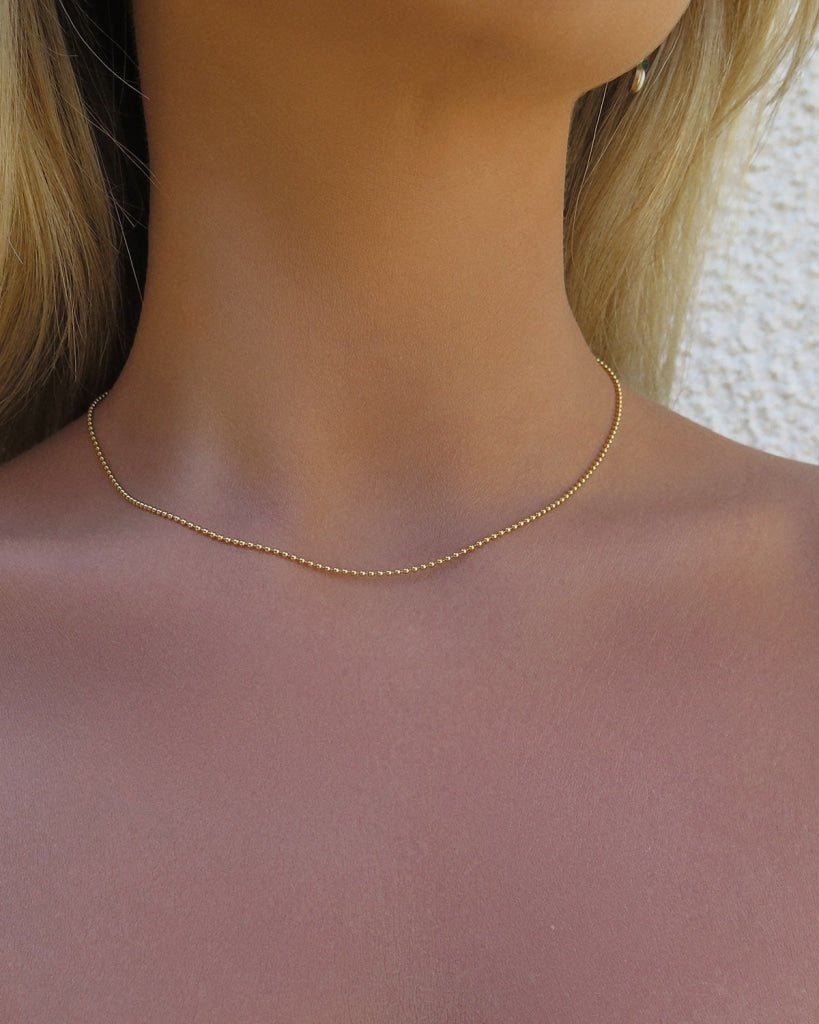 BEAD CHAIN NECKLACE - 14k Yellow Gold Fill - The Littl - 40.5cm (16 inches) - 14k Yellow Gold Fill Necklaces