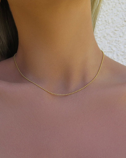 BEAD CHAIN NECKLACE - 14k Yellow Gold Fill - The Littl - 40.5cm (16 inches) - 14k Yellow Gold Fill Necklaces