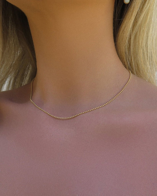 BEAD CHAIN NECKLACE - 14k Yellow Gold Fill - The Littl - 40.5cm (16 inches) - 14k Yellow Gold Fill Necklaces