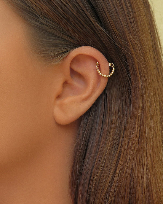 BEADED HELIX PIERCING - The Littl - 14k Yellow Gold Fill -