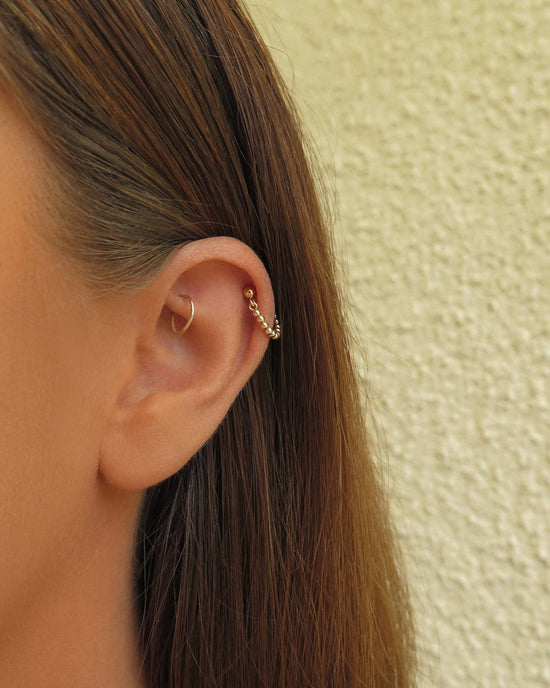 BEADED HELIX PIERCING - The Littl - 14k Yellow Gold Fill -