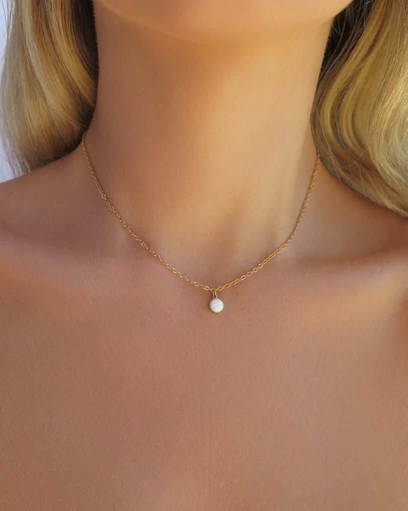 BELLO OPAL NECKLACE- 14k Yellow Gold Fill - The Littl - Deluxe Chain - 39cm Necklaces