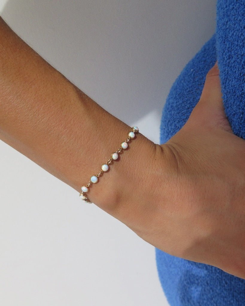 BELLO OPAL TENNIS BRACELET - 14k Yellow Gold Fill - The Littl - 14k Yellow Gold Fill - 16cm Bracelets