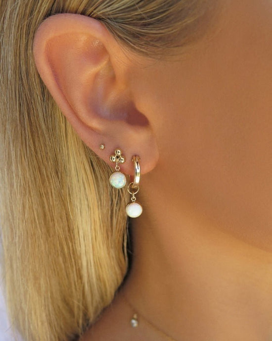 BELLO OPAL THICK HOOP EARRINGS- 14k Yellow Gold Fill - The Littl - 12mm - Earrings