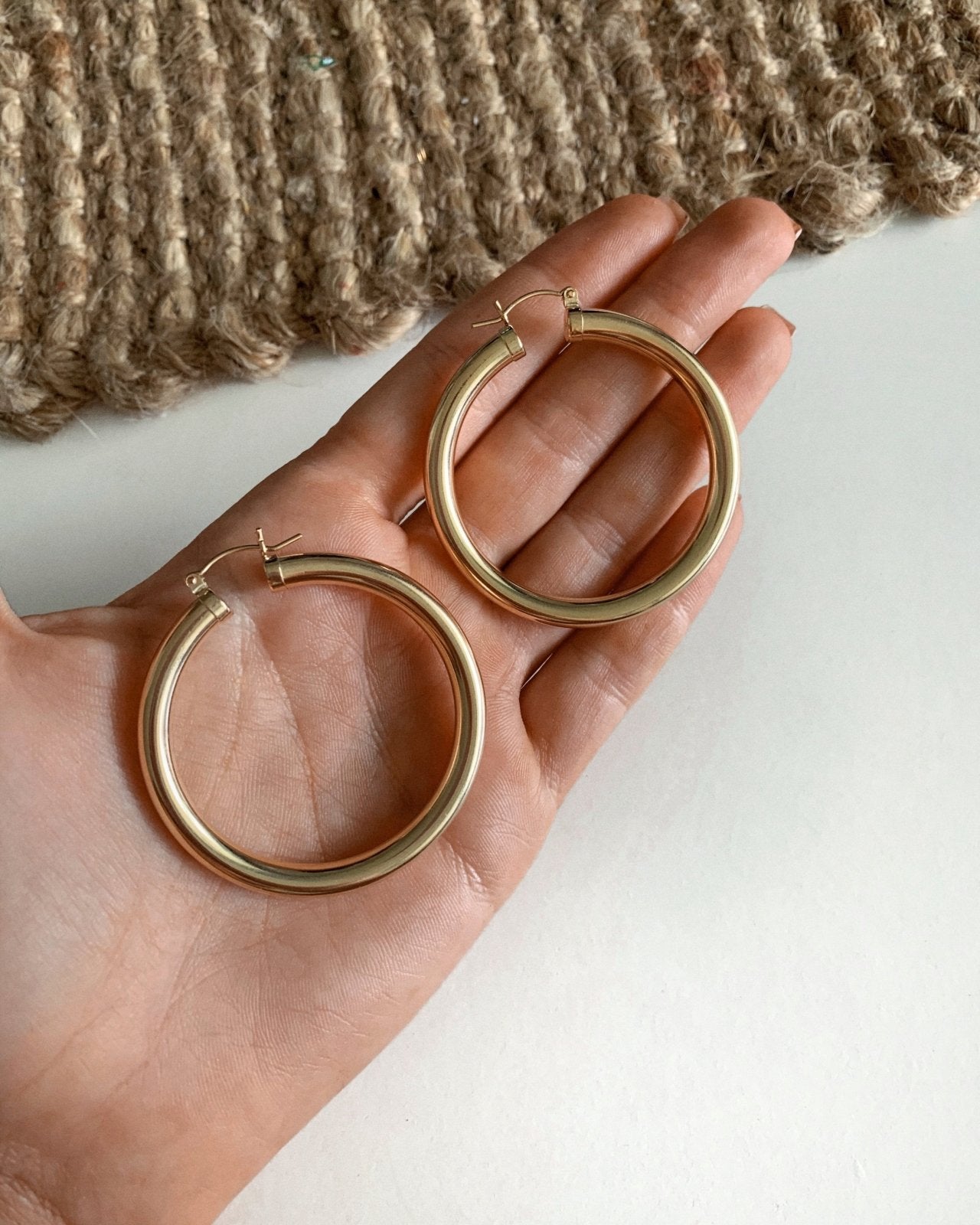 CHICAGO HOOP EARRINGS- 14k Yellow Gold - The Littl - 20mm -