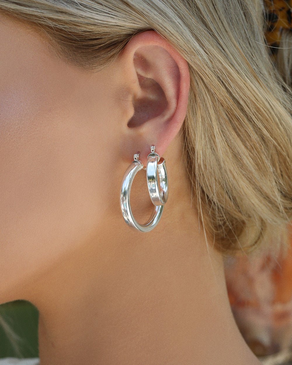 CHICAGO HOOP EARRINGS- Sterling Silver - The Littl - 20mm -