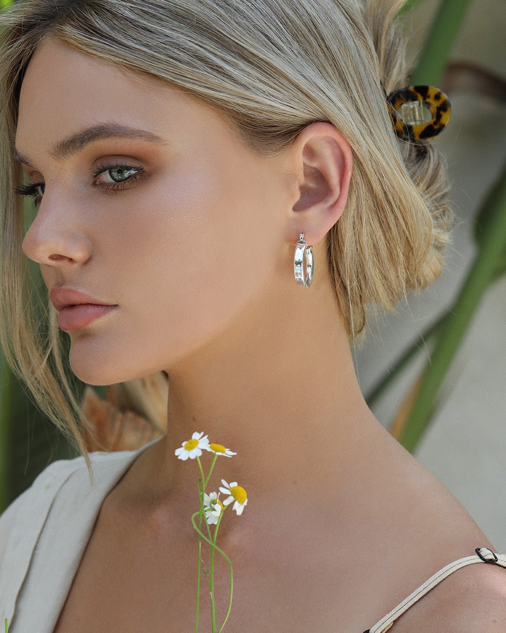 CHICAGO HOOP EARRINGS- Sterling Silver - The Littl - 20mm -