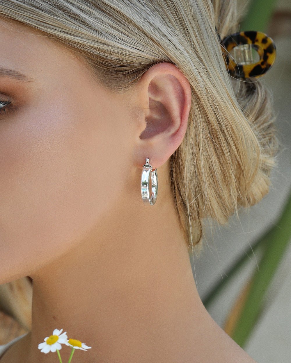 CHICAGO HOOP EARRINGS- Sterling Silver - The Littl - 20mm -