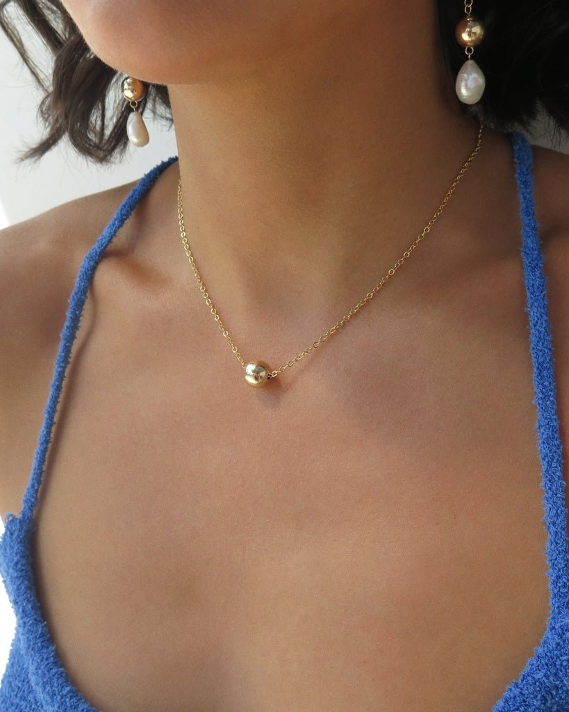 CLASSIC BALL NECKLACE - 14k Yellow Gold Fill - The Littl - 14k Yellow Gold Fill - 39cm Necklaces