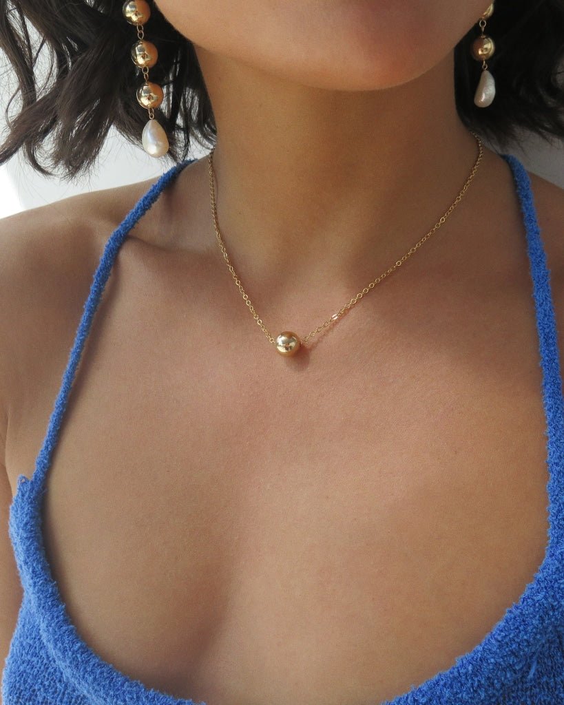 CLASSIC BALL NECKLACE - 14k Yellow Gold Fill - The Littl - 14k Yellow Gold Fill - 39cm Necklaces