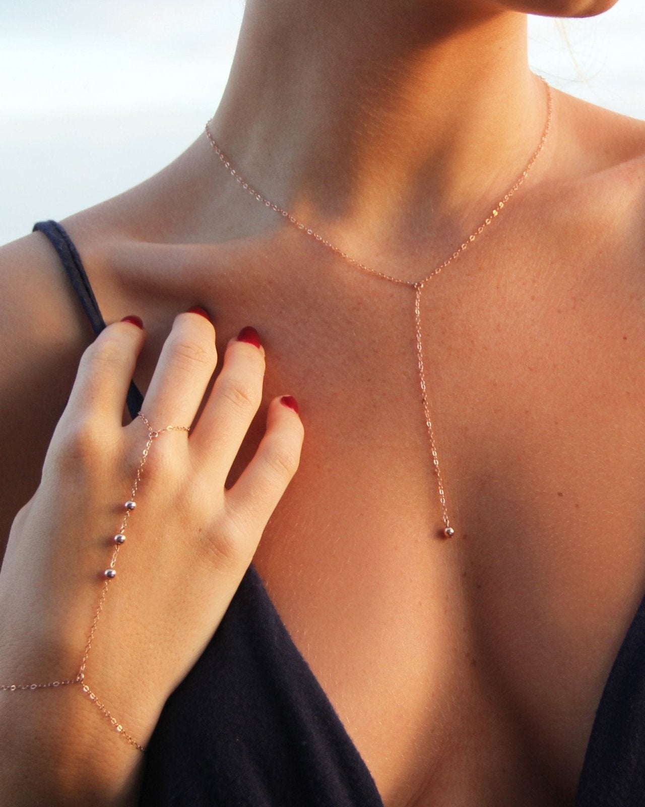 CLASSIC DROP NECKLACE- 14k Rose Gold - The Littl - Classic Chain - 39cm