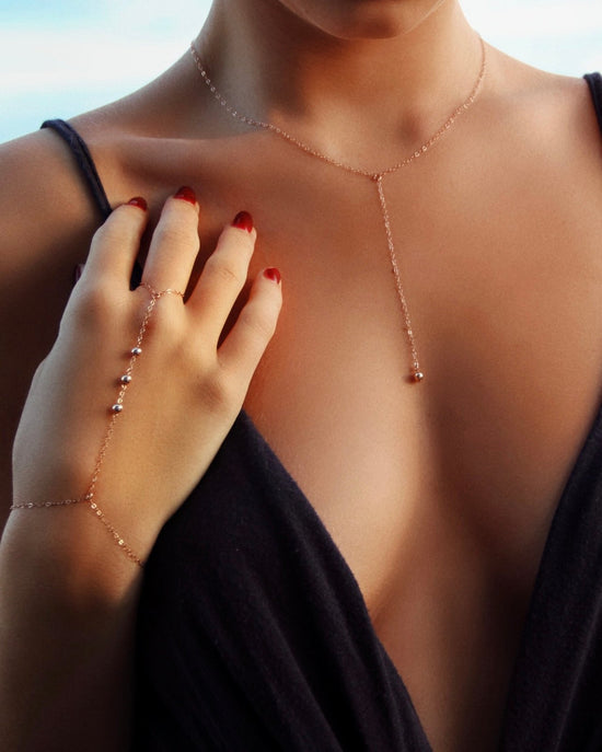 CLASSIC DROP NECKLACE- 14k Rose Gold - The Littl - Classic Chain - 39cm