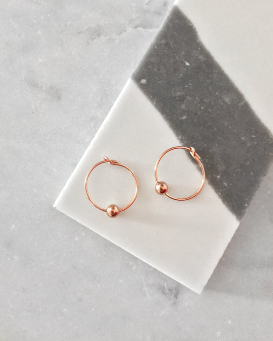 CLASSIC HOOP EARRINGS- 14k Rose Gold - The Littl - -