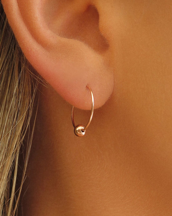 CLASSIC HOOP EARRINGS- 14k Rose Gold - The Littl - -