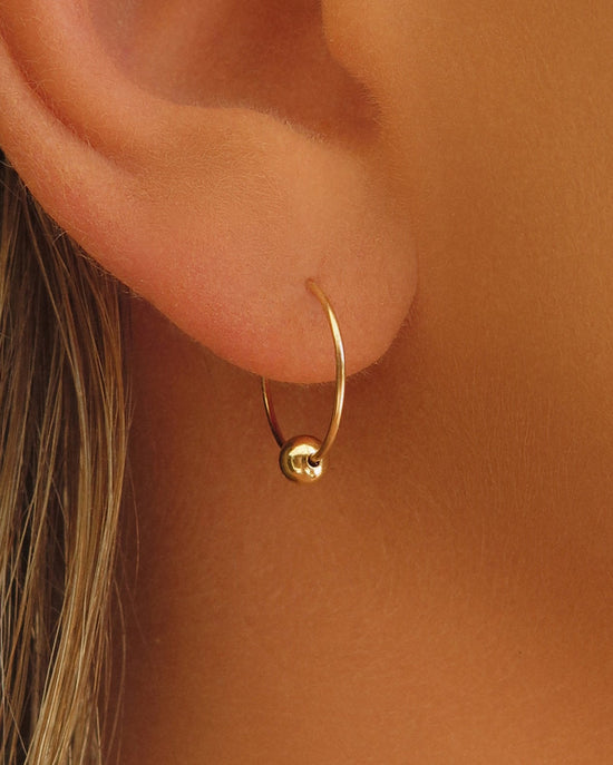 CLASSIC HOOP EARRINGS- 14k Yellow Gold - The Littl - -