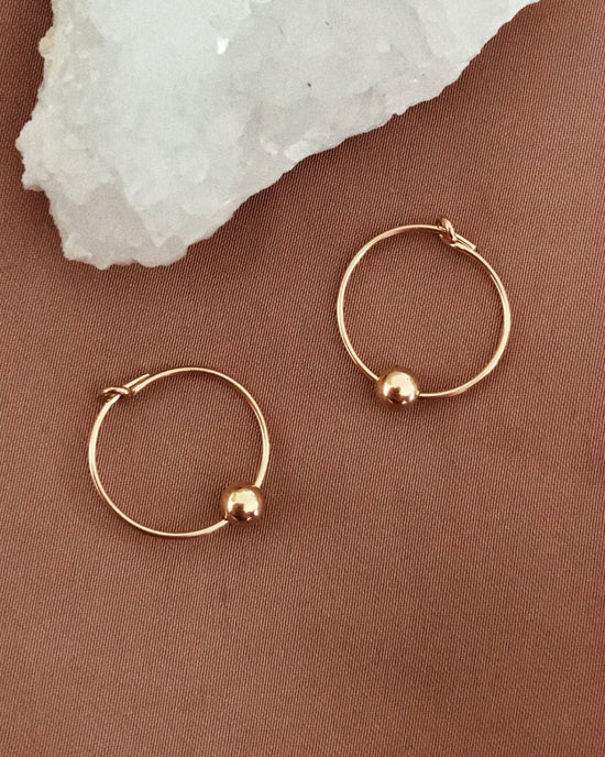 Load image into Gallery viewer, CLASSIC HOOP EARRINGS- 14k Yellow Gold - The Littl - -

