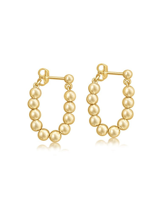 CLASSIC HOOP STUD EARRINGS - The Littl - 14k Yellow Gold Fill -