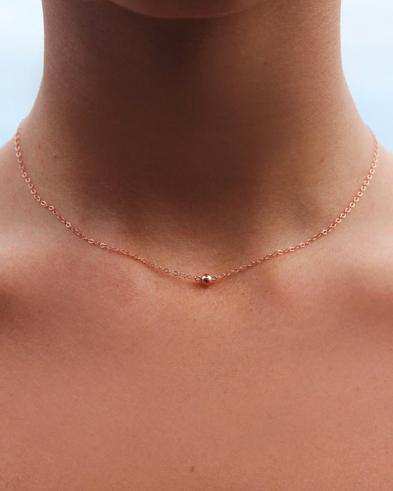 CLASSIC NECKLACE- 14k Rose Gold - The Littl - 37cm (choker) - Classic Chain