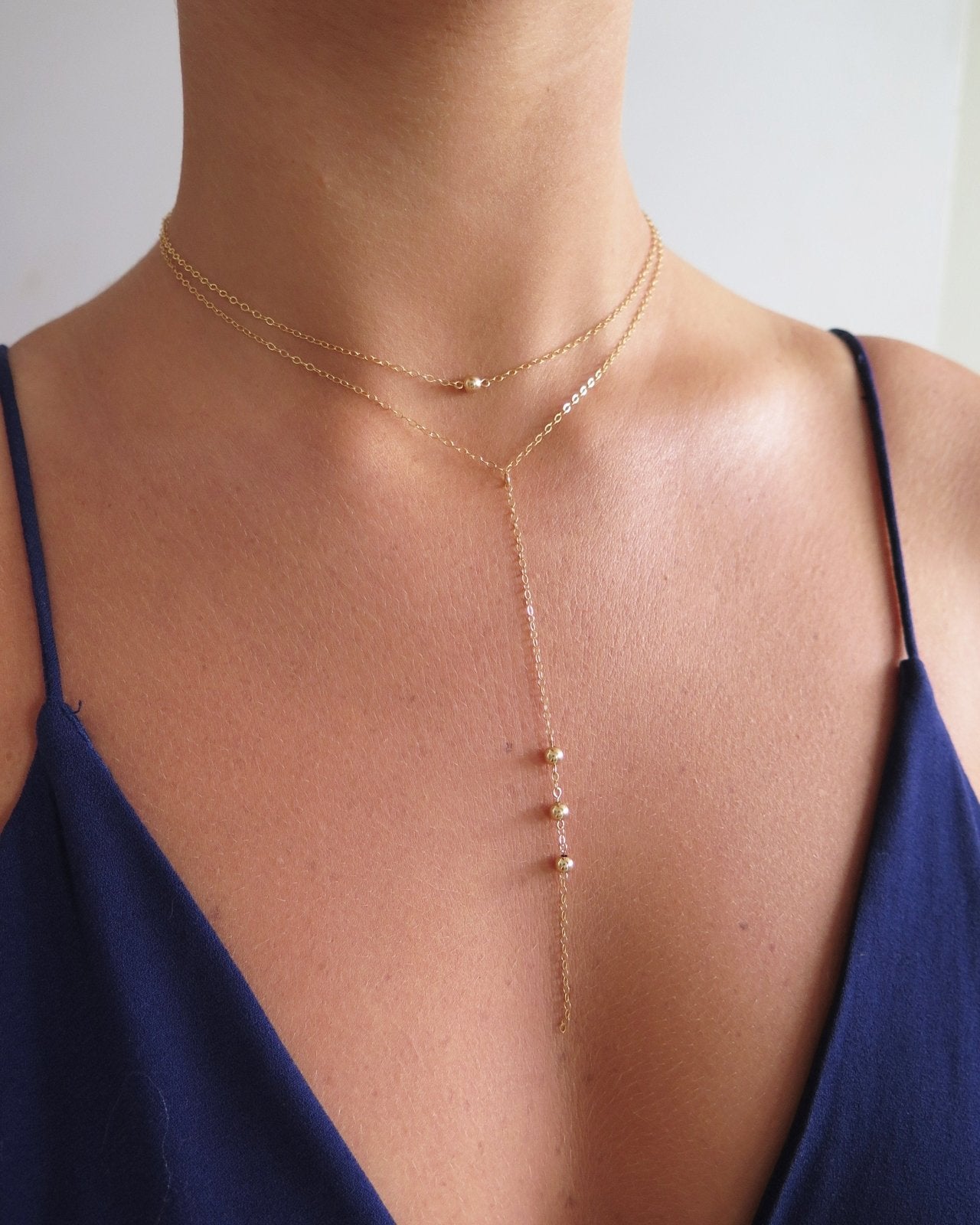 CLASSIC NECKLACE- 14k Yellow Gold - The Littl - Classic Chain - 37cm (choker)