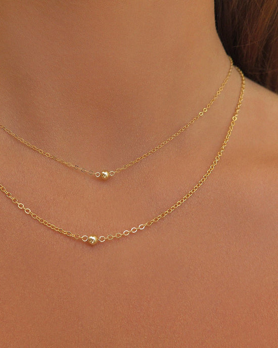 CLASSIC NECKLACE- 14k Yellow Gold - The Littl - Classic Chain - 37cm (choker) Necklaces