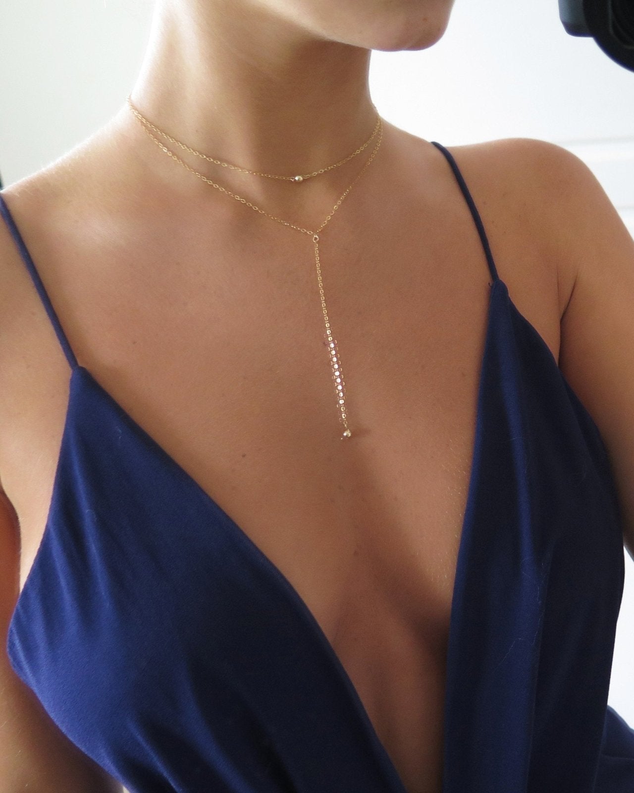 CLASSIC NECKLACE- 14k Yellow Gold - The Littl - Classic Chain - 37cm (choker)