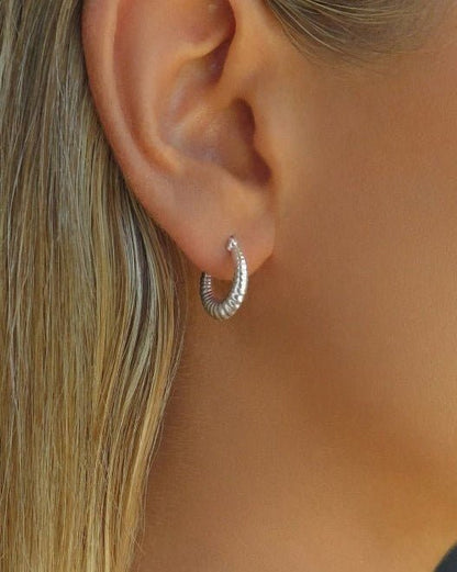 Croissant Hoop Earrings - Sterling Silver - Waterproof & Tarnish-Resistant | The Littl