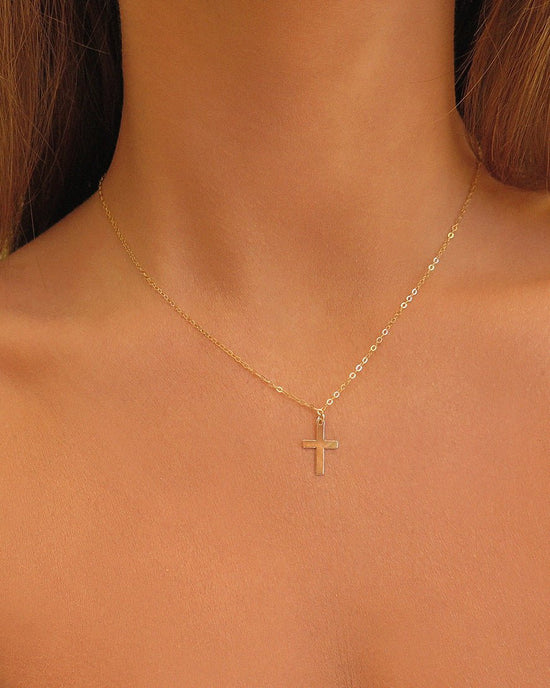 CROSS NECKLACE - The Littl - Deluxe Chain - 14k Yellow Gold Fill Necklaces