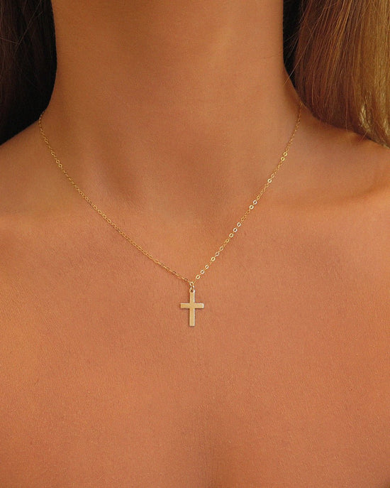 CROSS NECKLACE - The Littl - Deluxe Chain - 14k Yellow Gold Fill Necklaces