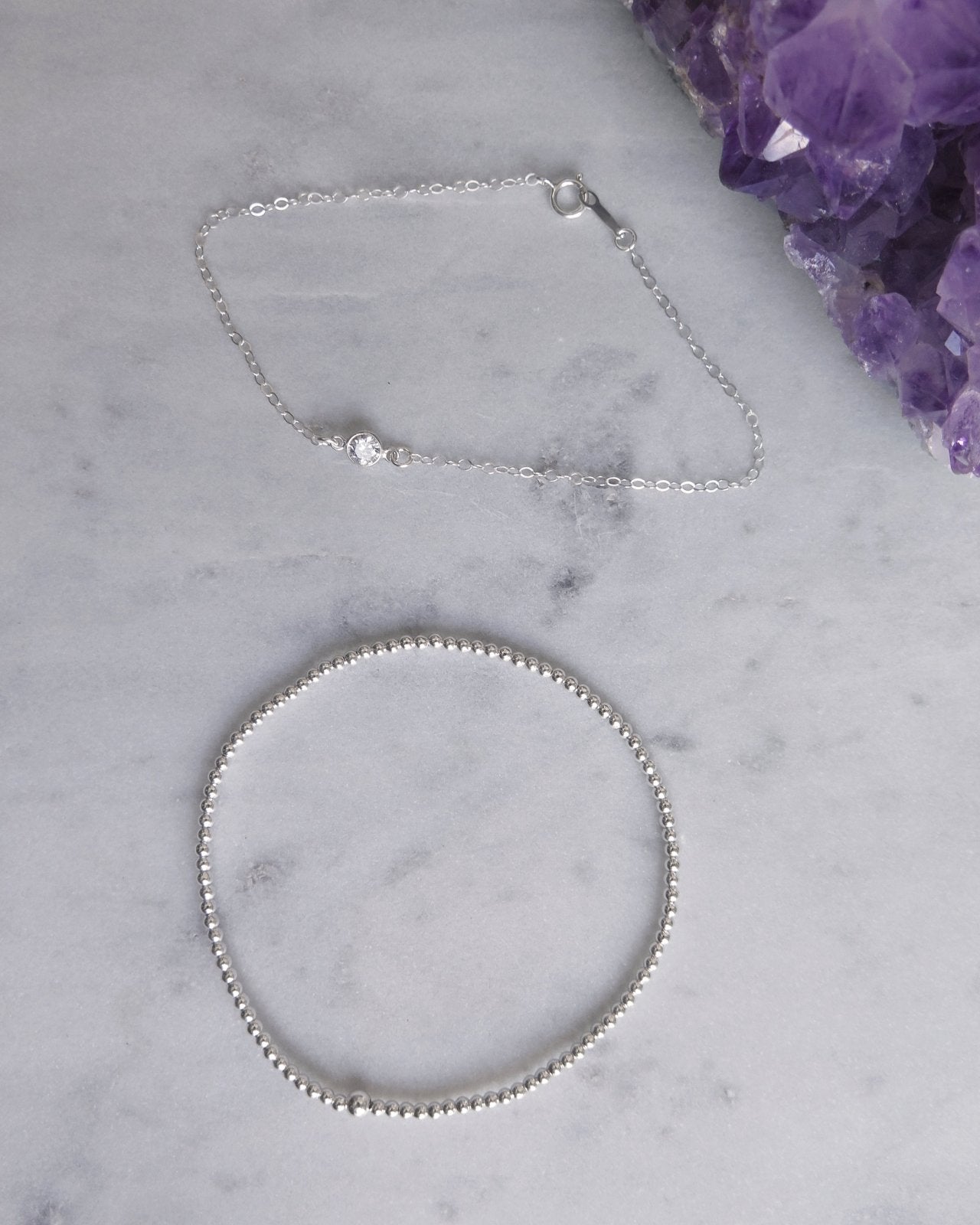 Load image into Gallery viewer, CZ BRACELET- Sterling Silver - The Littl - Deluxe Chain - 16cm
