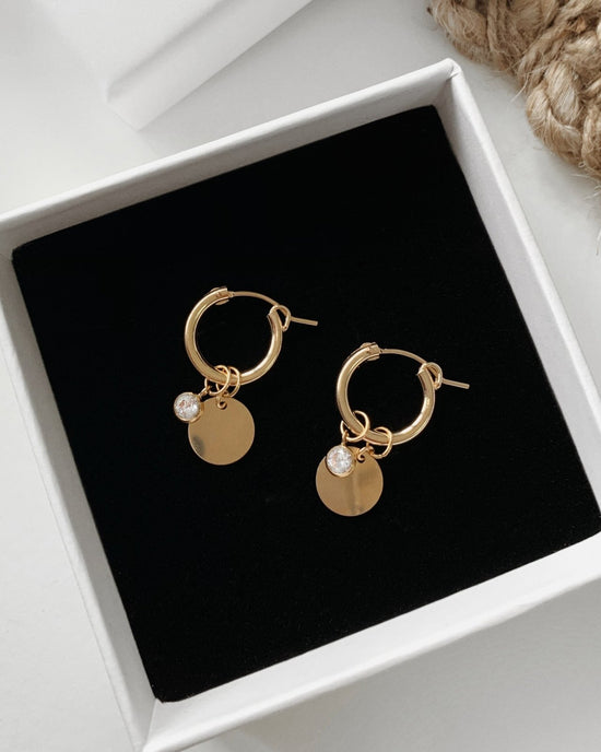 Buy Doubnine Gold Coin Earrings Elizabeth Portrait Hoop Dangle Drop Disc  Minimalist Women Jewelry Gift For Her at Amazon.in