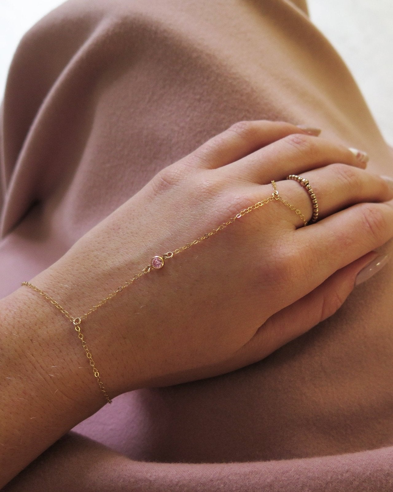 CZ HAND-CHAIN - The Littl - 14k Yellow Gold Fill - 16cm