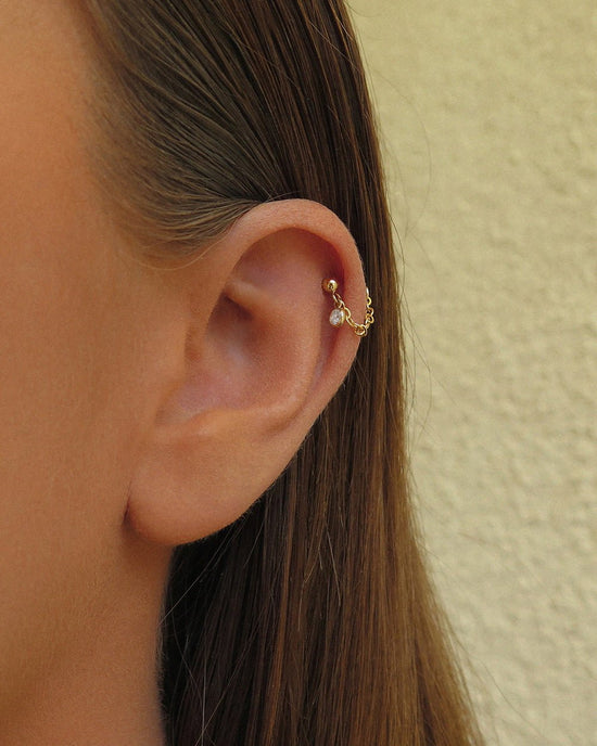 CZ HELIX PIERCING - 14k Yellow Gold Fill - The Littl - 14k Yellow Gold Fill - Clear