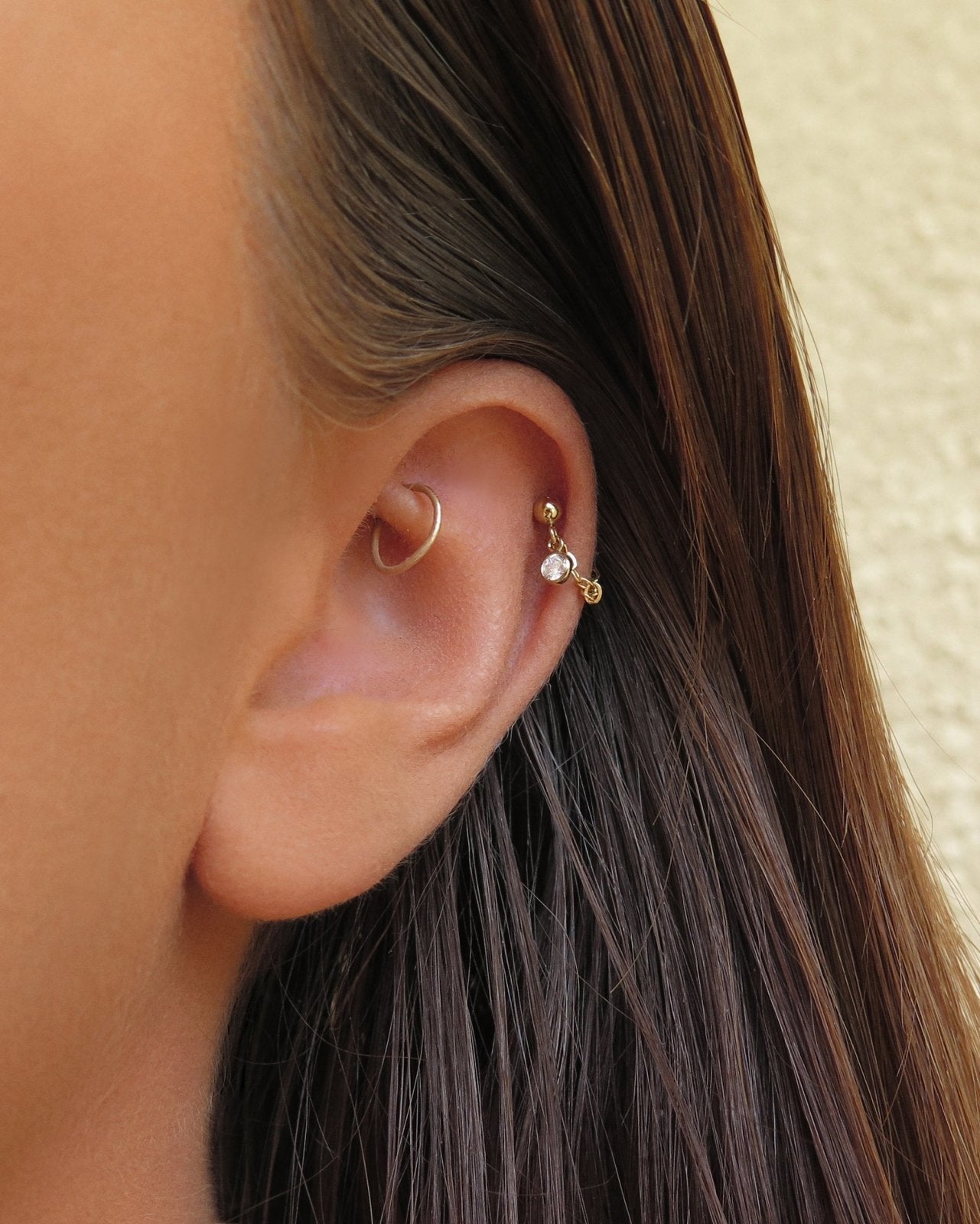 CZ HELIX PIERCING - 14k Yellow Gold Fill - The Littl - 14k Yellow Gold Fill - Clear