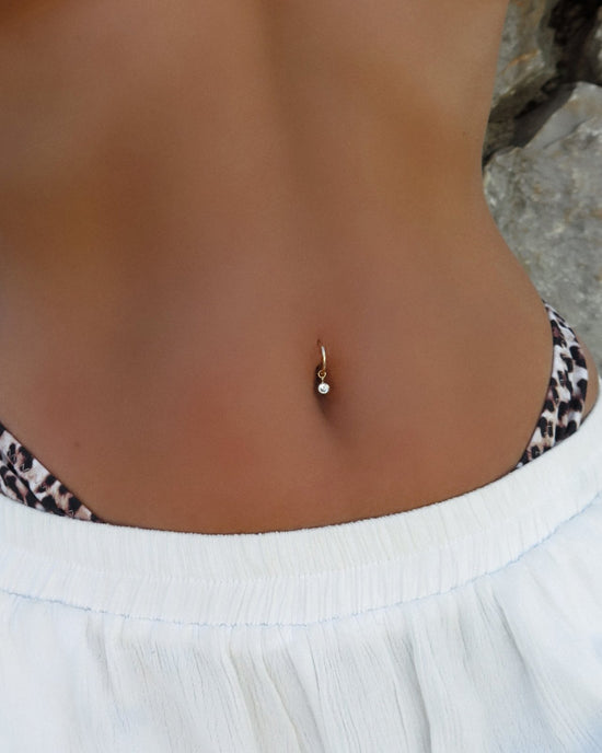 Solid 925 Silver | 16G 14G Petite Butterfly Belly Ring | 6mm 1/4