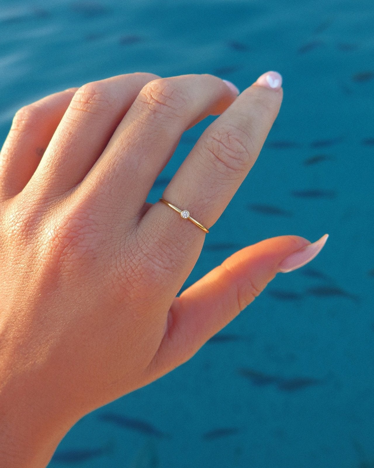 CZ RING- 14k Yellow Gold - The Littl - 5 - Clear