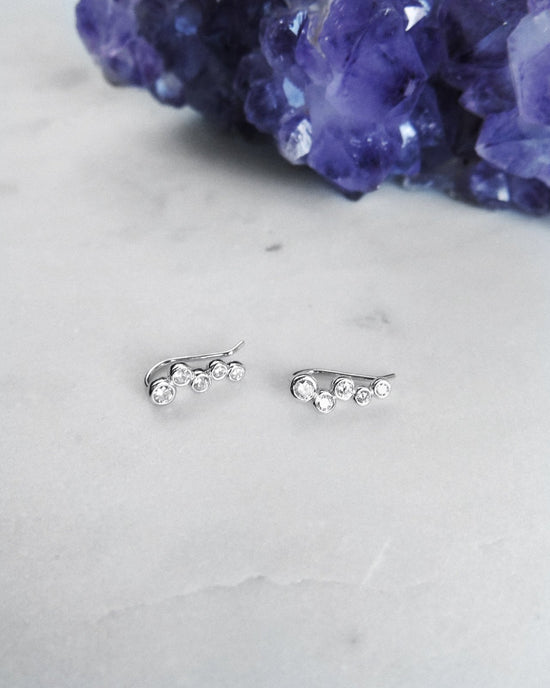 Load image into Gallery viewer, CZ SATELLITE EARRINGS- Sterling Silver - The Littl - -
