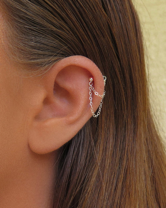 DOUBLE CHAIN STUD EARRINGS - Sterling Silver - The Littl Earrings A$89.99  A$99.99 30off cheap Cybermonday