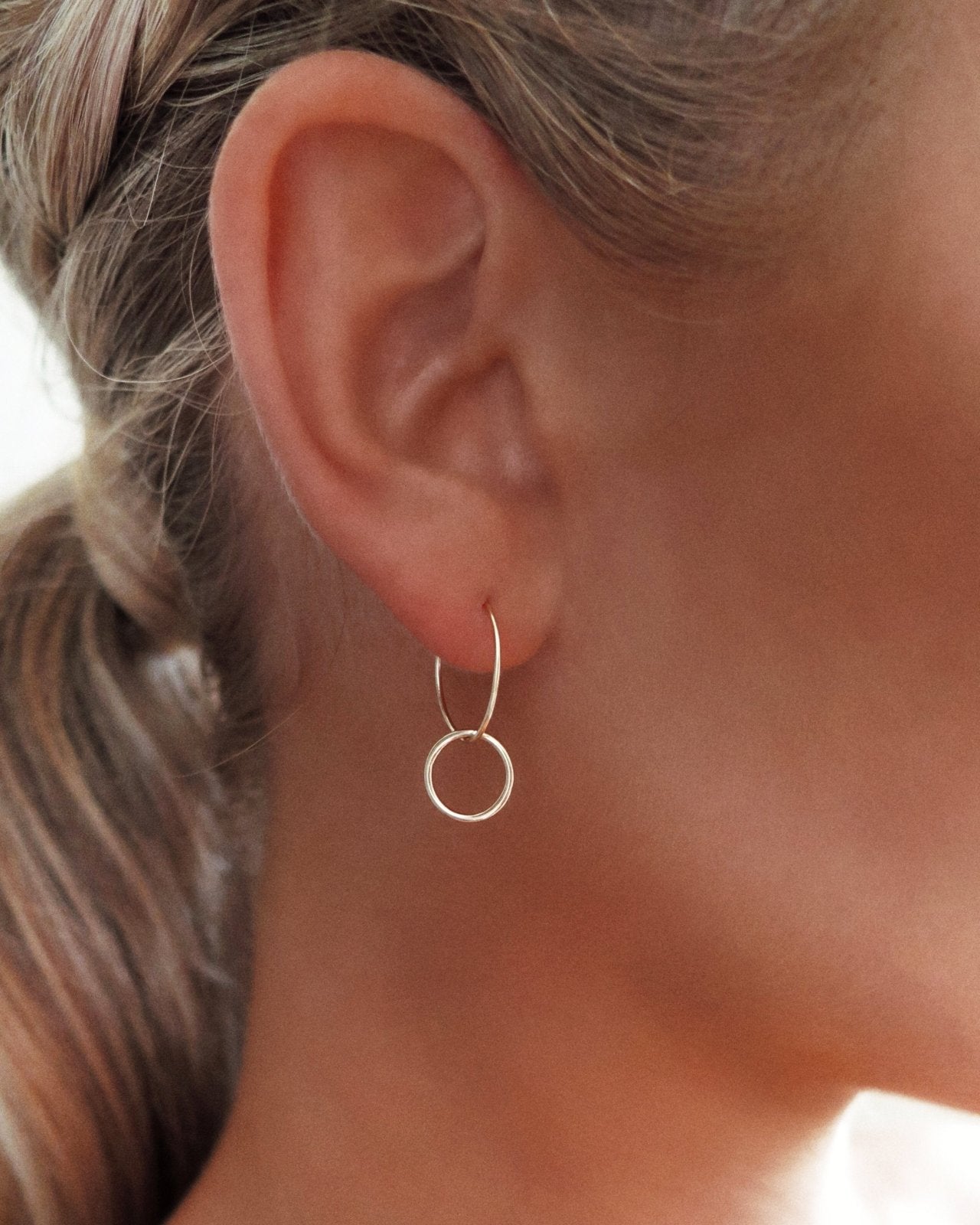 DOUBLE HOOP EARRINGS- 14k Yellow Gold - The Littl - -