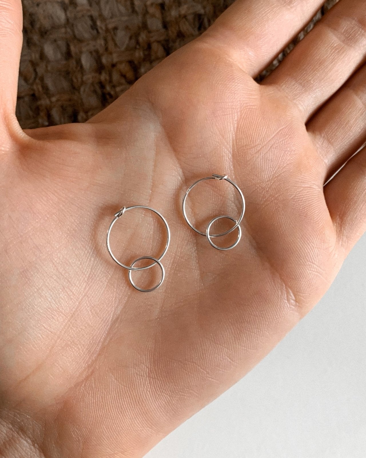 DOUBLE HOOP EARRINGS- Sterling Silver - The Littl - -