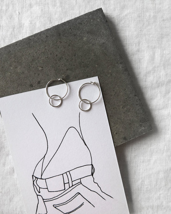 DOUBLE HOOP EARRINGS- Sterling Silver - The Littl - -