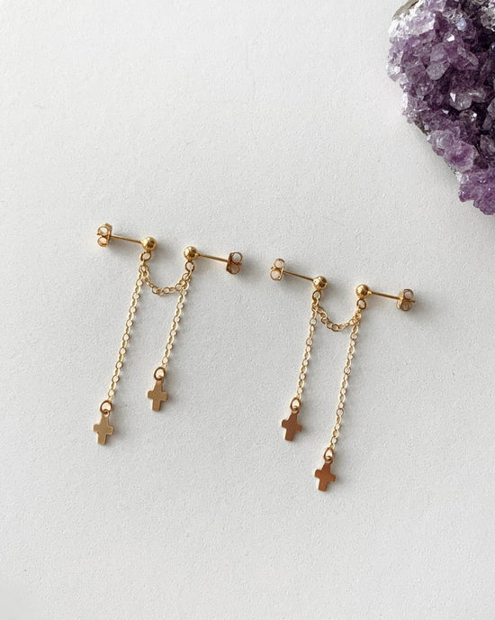 Tiny 14K Gold Stud Earrings, Second Third hole, Cartilage Earrings – AMYO  Jewelry