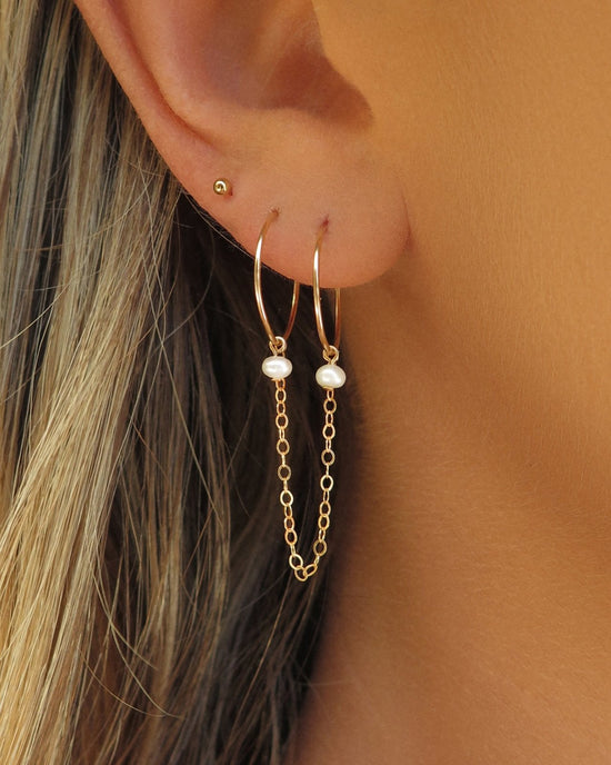 Ear Cuff with Hoops Attached for A Double Pierced Look .925 Sterling Silver Small Hoop Earrings Gold