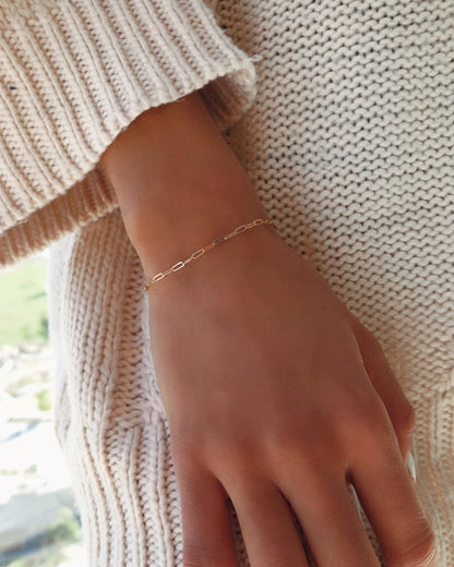 Paperclip Chain Bracelet - Everyday Bracelets - 14k Gold-Filled | The Littl Australia
