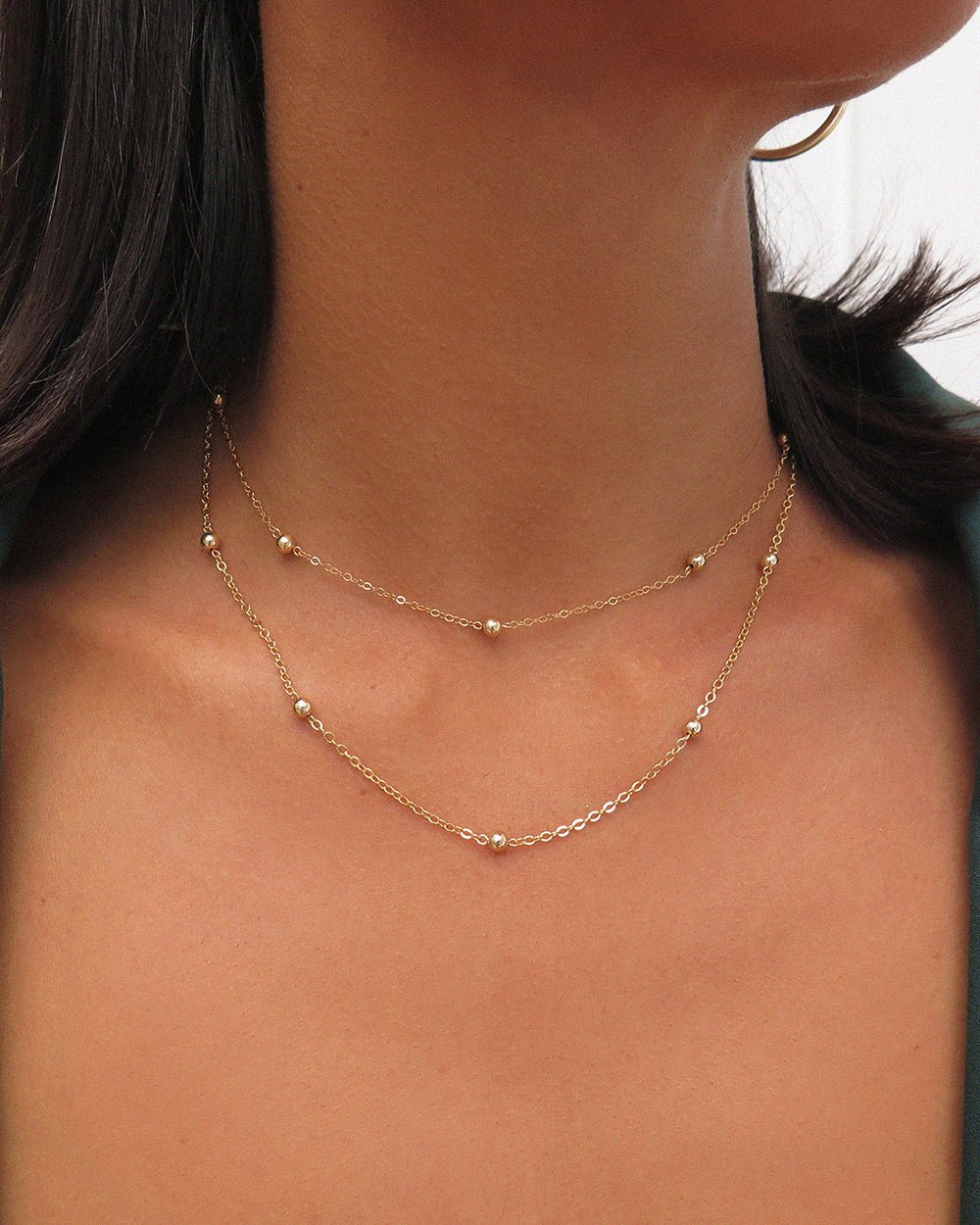 Five Bead Necklace - 14k Rose Gold-Filled - Waterproof & Tarnish-Resistant | The Littl
