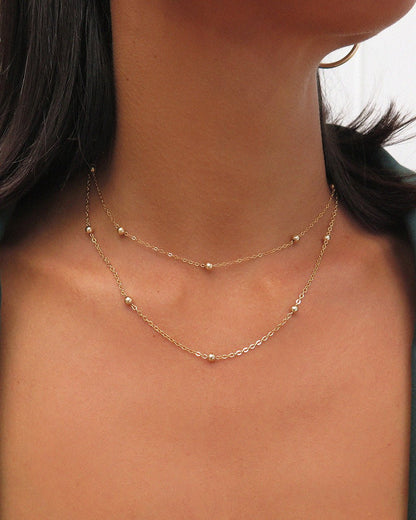 Five Bead Necklace - 14k Rose Gold-Filled - Waterproof & Tarnish-Resistant | The Littl