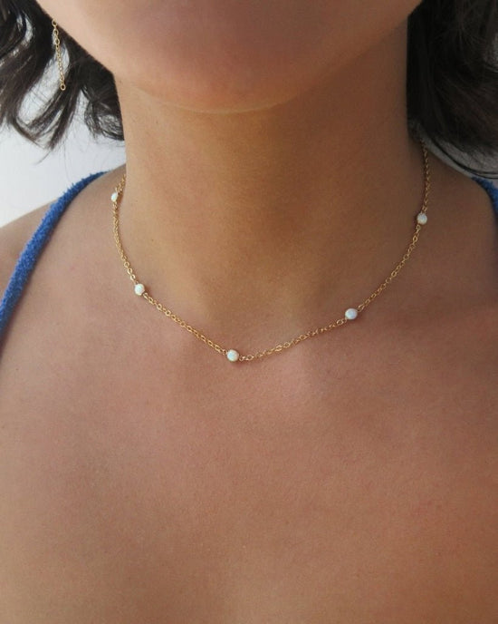 FIVE BELLO OPAL NECKLACE- 14k Yellow Gold Fill - The Littl - Deluxe Chain - 14k Yellow Gold Fill Necklaces